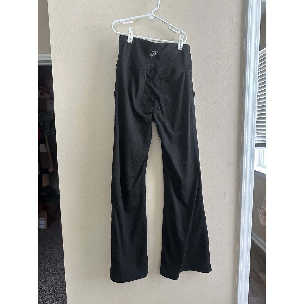Aeropostale A87 Sport Black Wide Leg Flare Leggings Pants Small Petite S/P